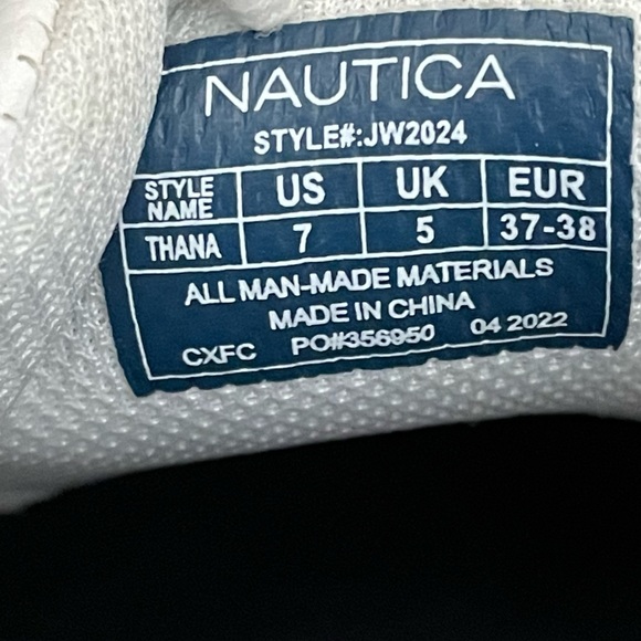 Náutica striped logo sneaker, Color white Sz 7 - Picture 6 of 9